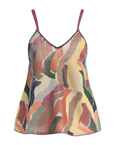 Circus Hotel Woman Top Yellow Size 8 Polyester, Polyamide, Viscose