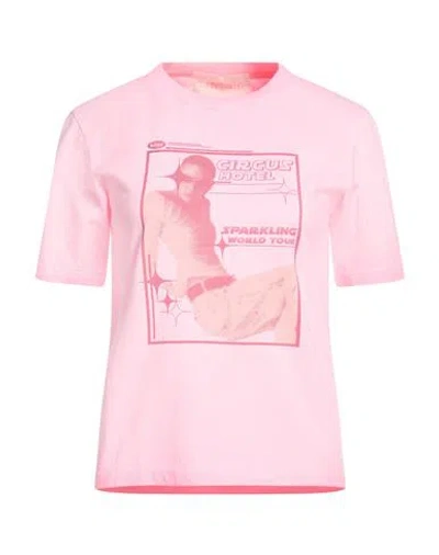 Circus Hotel Woman T-shirt Pink Size M Cotton In Animal Print