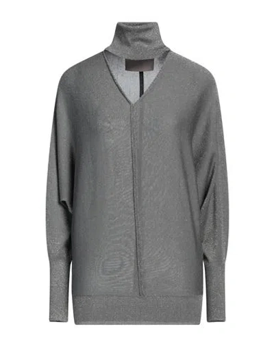 Circus Hotel Woman Turtleneck Grey Size 6 Viscose, Polyamide, Metallic Fiber, Polyester