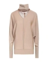 Circus Hotel Woman Turtleneck Sand Size 2 Viscose, Polyamide, Metallic Fiber, Polyester In Beige