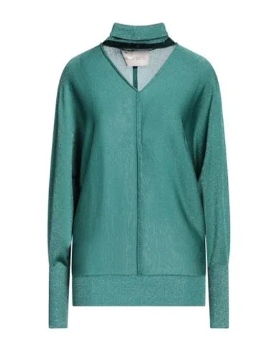 Circus Hotel Woman Turtleneck Turquoise Size 4 Viscose, Polyamide, Metallic Fiber, Polyester In Blue