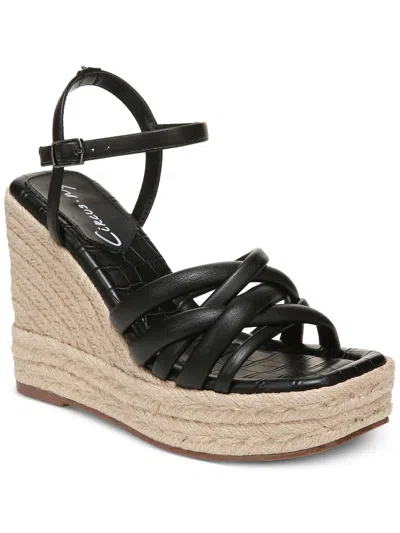 Circus Irene Womens Woven Strap Wedge Wedge Sandals In Black
