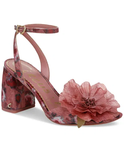 Circus Ny By Sam Edelman Aria Flower Two-piece Block-heel Dress Sandals In Berry Blush Multi