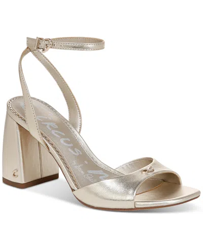 Circus Ny By Sam Edelman Aria Two-piece Block-heel Dress Sandals In Jute Metallic