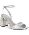 Circus Ny By Sam Edelman Aria Two-piece Block-heel Dress Sandals In Soft Silver Metallic