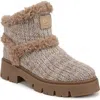 Circus Ny By Sam Edelman Clare Cozy Knit Lug-sole Booties In Natural/nutmeg