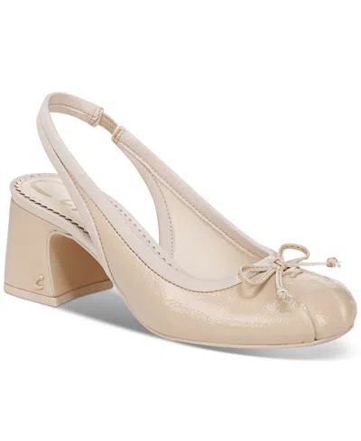 Circus Ny By Sam Edelman Diane Slingback Block-heel Ballet Pumps In Dark Vanilla Bean