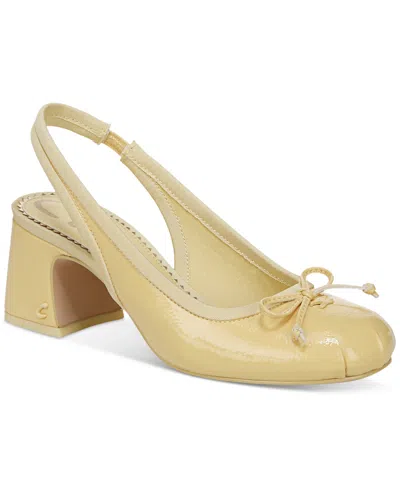 Circus Ny By Sam Edelman Diane Slingback Block-heel Ballet Pumps In Sunny Lemon