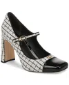 Circus Ny By Sam Edelman Elora Mary Jane Heels In Vanilla Bean Tweed,black Patent