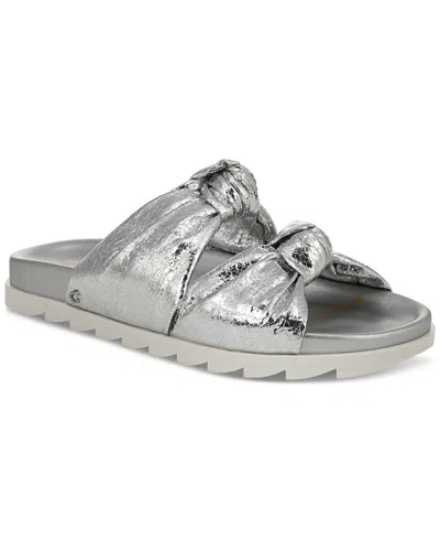 Circus Ny By Sam Edelman Estelle Double Knotted Footbed Sandals In Soft Silver Metallic