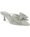 Circus Ny By Sam Edelman Fiona Mid-heel Bow Pumps In Silver Metallic