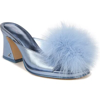 Circus Ny By Sam Edelman Hadie Feather Fluff Glitter Mule In Blue