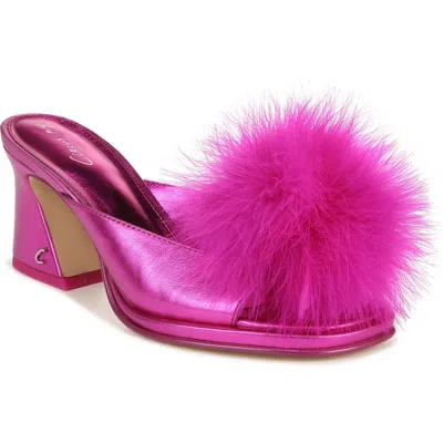 Circus Ny By Sam Edelman Hadie Feather Fluff Glitter Mule In Pink