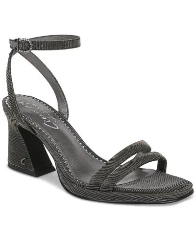 Circus Ny By Sam Edelman Holly Glitz Strappy Block-heel Dress Sandals In Metallic Black