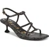 Circus Ny By Sam Edelman Jaida Snakeskin Embossed Strappy Sandal In Black