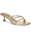 Circus Ny By Sam Edelman Juliet Strappy Kitten-heel Dress Sandals In Gold Leaf Metallic