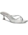 Circus Ny By Sam Edelman Juliet Strappy Kitten-heel Dress Sandals In Soft Silver Metallic