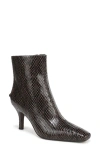 Circus Ny By Sam Edelman Laura Snakeskin Embossed Snip Toe Bootie In Black
