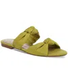 Circus Ny By Sam Edelman Marissa Knotted Flat Slide Sandals In Dark Lime Sorbet Satin