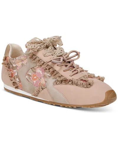 Circus Ny By Sam Edelman Nash Lace-up Ruffle Lace Sneakers In Natural Lace Multi