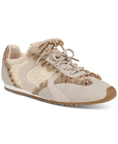 Circus Ny By Sam Edelman Nash Lace-up Ruffle Lace Sneakers In Vanilla Bean Lace Multi