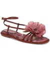 Circus Ny By Sam Edelman Olana Flower Strappy Flat Sandals In Spiced Merlot Multi