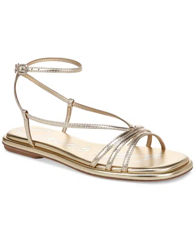 Circus Ny By Sam Edelman Olana Strappy Flat Sandals In Gold Leaf Metallic