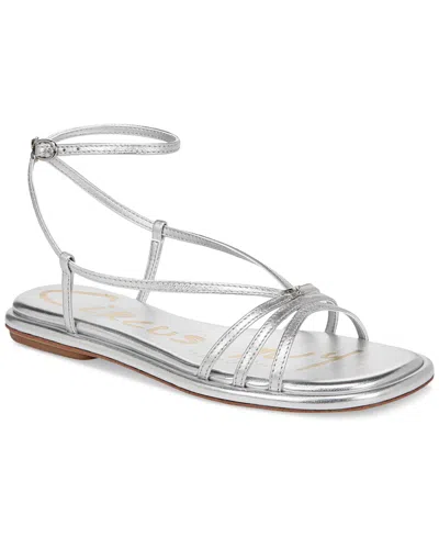 Circus Ny By Sam Edelman Olana Strappy Flat Sandals In Soft Silver Metallic