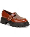 Circus Ny By Sam Edelman Payson Lug Sole T-strap Mary Jane In Cognac,natural Brown Tweed Multi