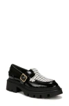 Circus Ny By Sam Edelman Payson Lug-sole Mary Jane Loafers In Black/vanilla Bean