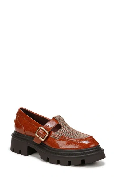 Circus Ny By Sam Edelman Payson Lug Sole T-strap Mary Jane In Cognac,natural Brown Tweed Multi