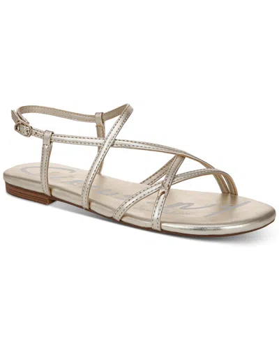 Circus Ny By Sam Edelman Rebecca Strappy Flat Sandals In Jute Metallic