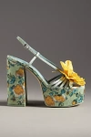 Circus Ny By Sam Edelman Aria Flower Two-piece Block-heel Dress Sandals In Green
