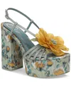 Circus Ny By Sam Edelman Aria Flower Two-piece Block-heel Dress Sandals In Cool Mint Floral Multi