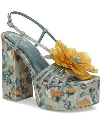 Circus Ny By Sam Edelman Siena Flower Platform Dress Sandals In Green