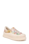 Circus Ny By Sam Edelman Tatum Flower Platform Lace-up Sneakers In Orange/ Vanilla Bean Multi