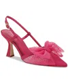 Circus Ny By Sam Edelman Tess Pointed-toe Slingback Bow Pumps In Magenta Rose Dot