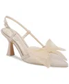 Circus Ny By Sam Edelman Tess Pointed-toe Slingback Bow Pumps In Vanilla Bean Dot