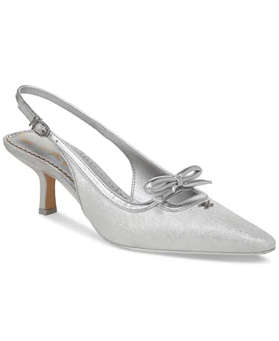 Circus Ny By Sam Edelman Women's Cassidy Slingback Kitten-heel Pumps In Soft Silver Metallic