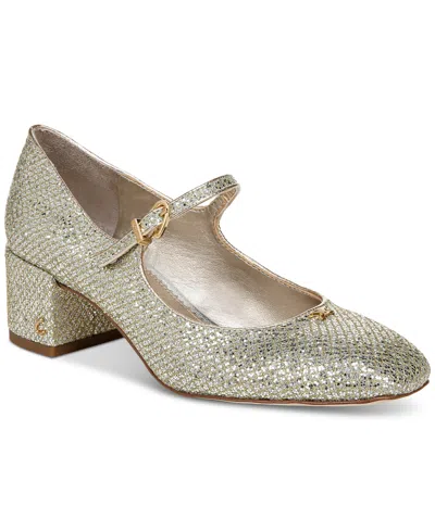 Circus Ny By Sam Edelman Women's Eloisa Block-heel Mary Jane Pumps In Silver/gold