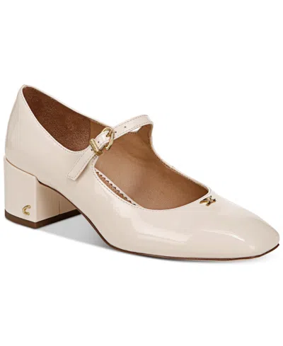 Circus Ny By Sam Edelman Women's Eloisa Block-heel Mary Jane Pumps In Vanilla Bean Patent