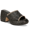 Circus Ny By Sam Edelman Women's Ilyse Platform Woven Stitched Sandals In Black Raffia