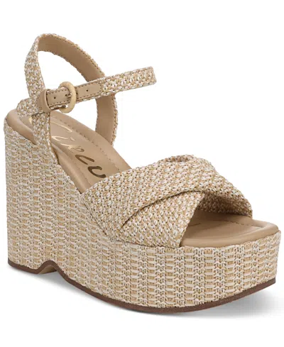 Circus Ny By Sam Edelman Women's Joanne Platform Raffia Wedge Sandals In Brown