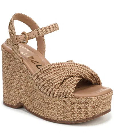 Circus Ny By Sam Edelman Women's Joanne Platform Raffia Wedge Sandals In Nude