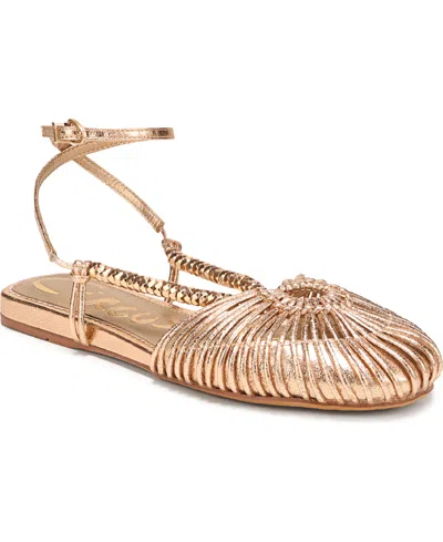 Circus Ny By Sam Edelman Women's Kassie Caged Ankle Strap Flat Sandals In Brown