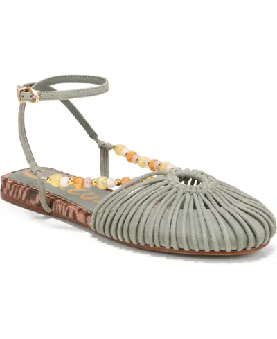 Circus Ny By Sam Edelman Women's Kassie Caged Ankle Strap Flat Sandals In Gray