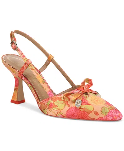 Circus Ny By Sam Edelman Women's Monica Pointed-toe Slingback Bow Pumps In Apricot Haze Multi