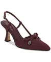 Circus Ny By Sam Edelman Monica Pointed Toe Slingback Pump In Dark Plum Satin