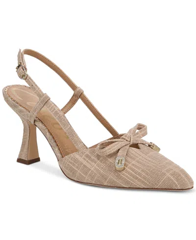 Circus Ny By Sam Edelman Women's Monica Pointed-toe Slingback Bow Pumps In Natural,gold