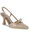 Circus Ny By Sam Edelman Women's Monica Pointed-toe Slingback Bow Pumps In Soft Gold